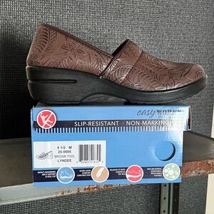 Easy Street Brown Embossed Mules